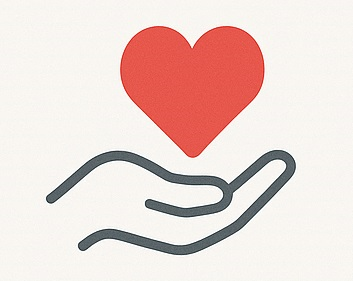 Helpothon logo with helping hand and heart