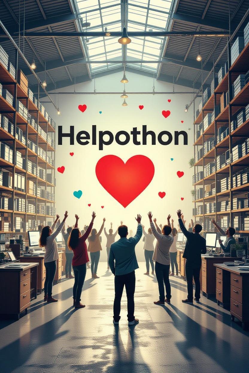 Diverse Helpothon team collaborating